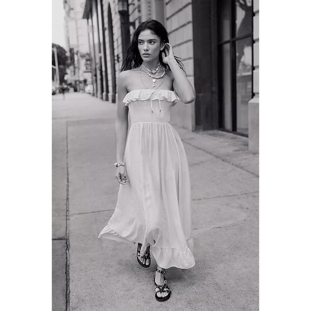 Free People Lush Life Dress Bleached Sand XS - Picture 5 of 5
